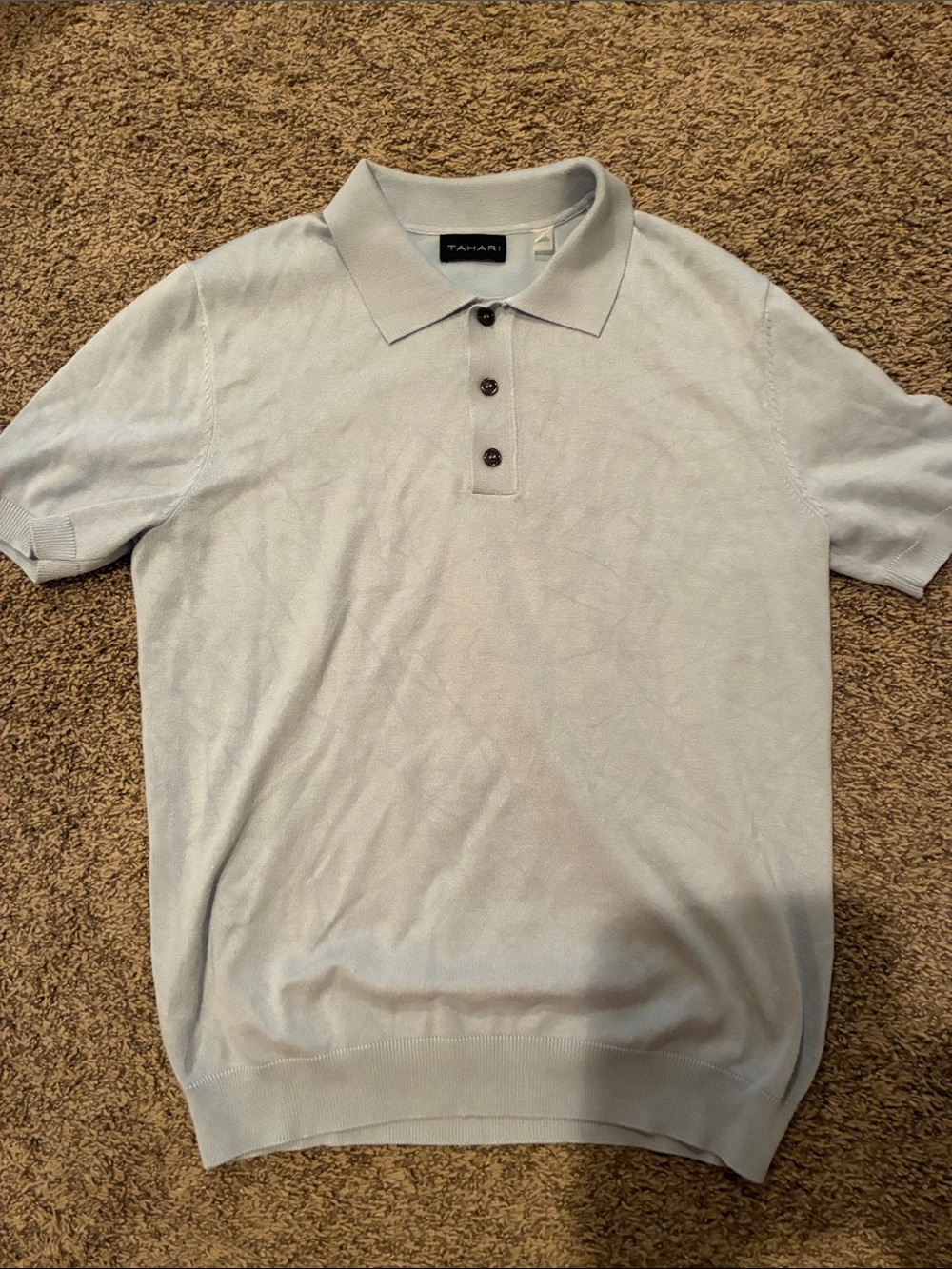 Elie Tahari Men's Pale Blue Short-Sleeve Polo